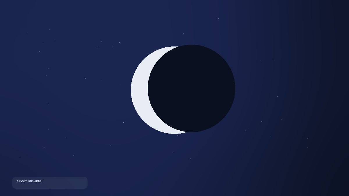 Luna sobre fondo azul que evoca calma y desconexión del correo por la noche