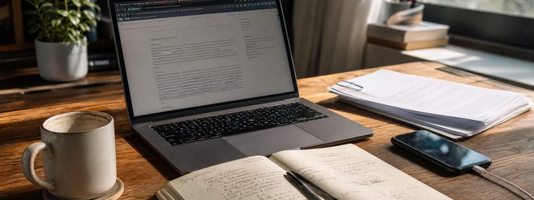 Autónomo trabajando en su escritorio